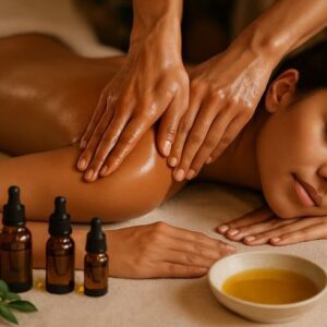 Masaż ciepłym olejkiem